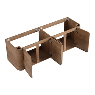 Wall Mounted Bathroom Vanity With Sink, 3 Soft Close Doors