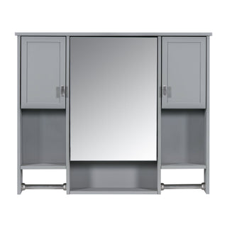 Wall Mounted Bathroom Storage Cabinet With Mirror, Medicine Cabinet With Towel Bar