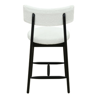 Mid Century Modern Counter Stools, Fabric Upholstered Chairs