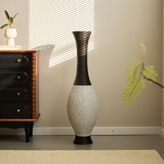 Tall Designer Floor Vase With Elegant 2 Tone