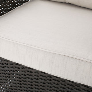 Amaya - Outdoor Swivel Rocker Chair With Water Resistant Cushions - Brown / Beige