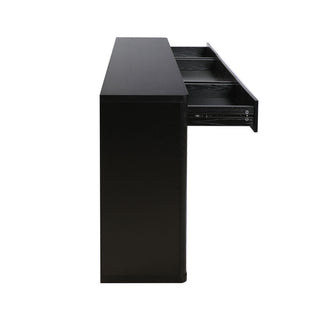 Fluted Console Table With 3 Drawers, Long Sofa Table Behind Couch For Living Room - Black
