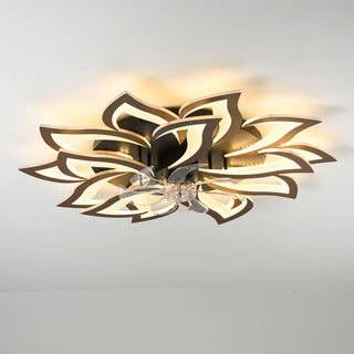 Ceiling Fan With Remote Control And Lights, 6 Speeds, 3 Color Temperatures, Low Profile Flush Mount