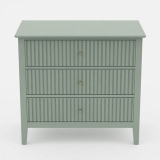 Fluted 3 Drawer Nightstand With Soft Close Slides