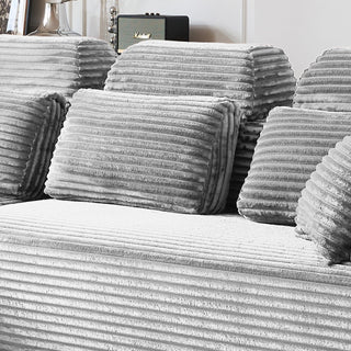 Sectional Sleeper Sofa & Storage Pockets, Modular Couch With Throw Pillows For Living Room