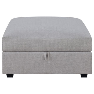 Austin - Square Upholstered Ottoman - Gray