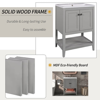 Modern Bathroom Vanity With Sink And Open Shelf