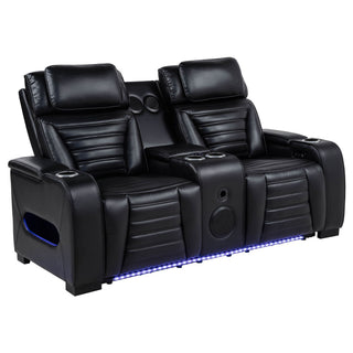 Isadora - Power Reclining Loveseat With Dual USB Charging And Built In Bluetooth Speaker - Black