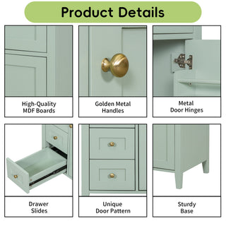 Modern Bathroom Vanity With Sink, 3 Drawers And Adjustable Shelf