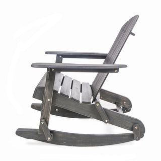 Outdoor Adirondack Rocking Chair With Hand Crafted Details