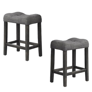 Transitional Style Counter Height Dining Stool With Footrest (Set of 2)
