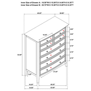 Talia - 8 Drawer Chest - White