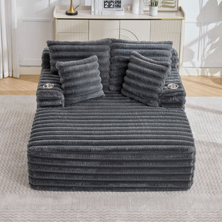 Oversized Chaise Lounge Chair Indoor With Pillows For Living Room