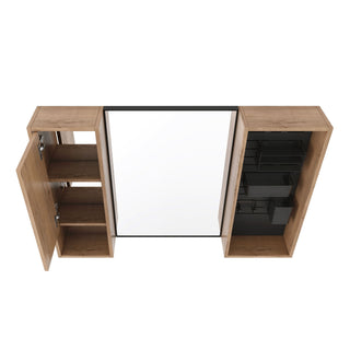 41.6" Wall Mounted Bathroom Cabinet With Soft Close Door, Storage Cabinet Featuring - Imitative Oak