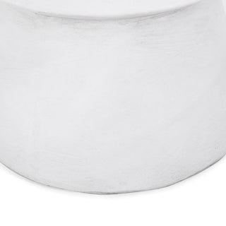Outdoor Lightweight Concrete End Table With Hourglass Structure - Antique White