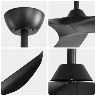 38" Ceiling Fan Without Light With DC Motor And Remote Control