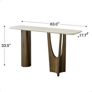 Console Table - Antique Bronze / Beige