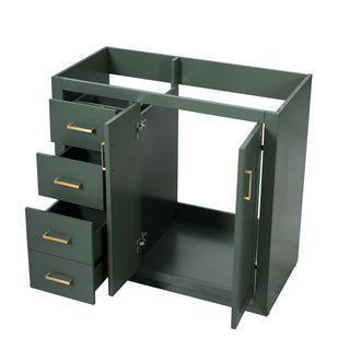 Retro Style Bathroom Vanity, 3 Drawers & Soft Closing Doors