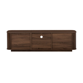 70" TV Stand With Ample Storage, Curved Corners - Dark Brown