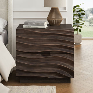Nightstand With 2 Drawers, No Handles