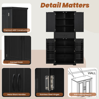 Bathroom Storage Cabinet With Multifunctional Storage Space, Drawer With Slide Rails, Adjustable Shelf