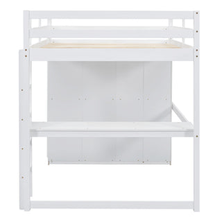 Loft Bed With Built In Wardrobe, Shelves And Drawers