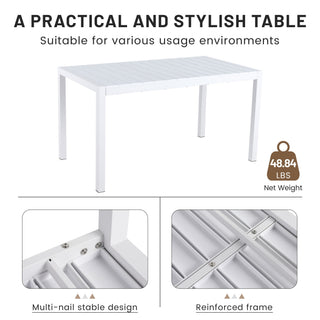 4 Piece Set Of Single Chairs With Long Table
