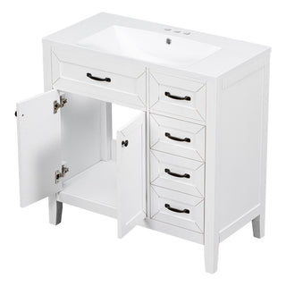 Modern Bathroom Vanity With Sink, Freestanding With Drawers And Doors