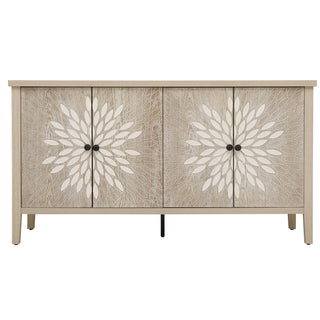 Modern Storage Cabinet With 4 Doors & Adjustable Shelves