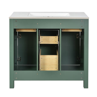 Bathroom Vanity With Sink, Cabinet With 4 Drawers & 2 Soft Close Doors, Rectangular Storage Unit For Bathroom