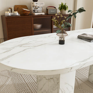 Modern Farmhouse Oval Dining Table With Slim Base