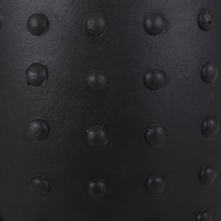 Outdoor End Table With Outstanding Studded Design - Matte Black