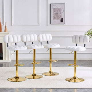 Adjustable Height Bar Stools & Footrest For Kitchen Island (Set of 2)