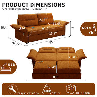 Sofa Bed With Convertible Design, Living Room Furniture