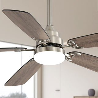 52" Ceiling Fan With LED Light, 6 Speed Remote Control, Reversible DC Motor