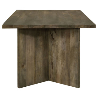 Roman - Rectangular Double V Leg Dining Table - Brown