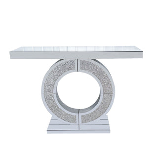 O - Shaped Console Table For Living Room - Silver