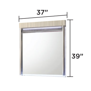 Leonor - Mirror With LED Light Frame - Gray