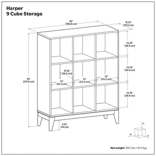Harper - 9 Cube Storage - Walnut Brown