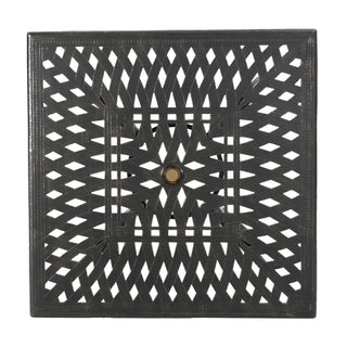 Enchantia - Outdoor Square Dining Table With Weave Tabletop And Flared Legs - Copper