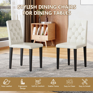 Dining Chairs With Ergonomic Buckle Backrest For Family Dining Rooms