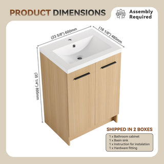 Floating Bathroom Vanity With Sink, Wall Mounted Double Door Storage