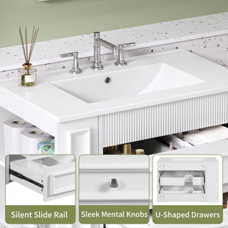 Wall Mounted Bathroom Vanity With 2 Drawers, Sink, Floating Storage Unit