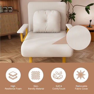 5 In 1 Folding Sofa Bed With 5 Position Adjustable Backrest