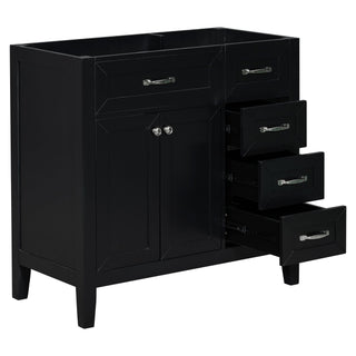Modern Bathroom Vanity Base Only, 2 Doors And 3 Drawers