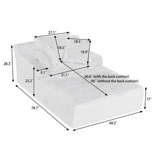 Oversized Chaise Lounge Chair Indoor For Living Room - Dark Gray