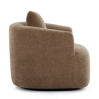 360° Swivel Barrel Sofa Chair With Throw Pillow, Upholstered Accent Chair