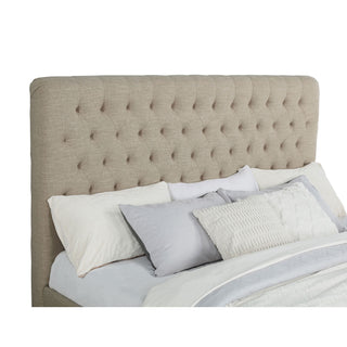 Copper - Eastern King Panel Bed With Tufted Design - Oatmeal