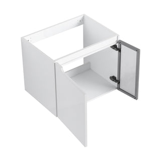 Wall Mounted Bathroom Vanity With Sink, 2 Soft Close Doors, Cabinet & Half Door