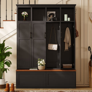 Hall Tree With 4 Hidden Cabinets